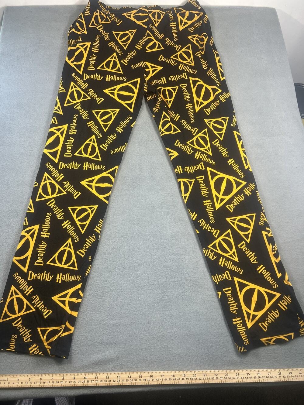 Harry Potter Large Flannel Sleepwear Pants, Deathly Hallows, Unisex Drawstring